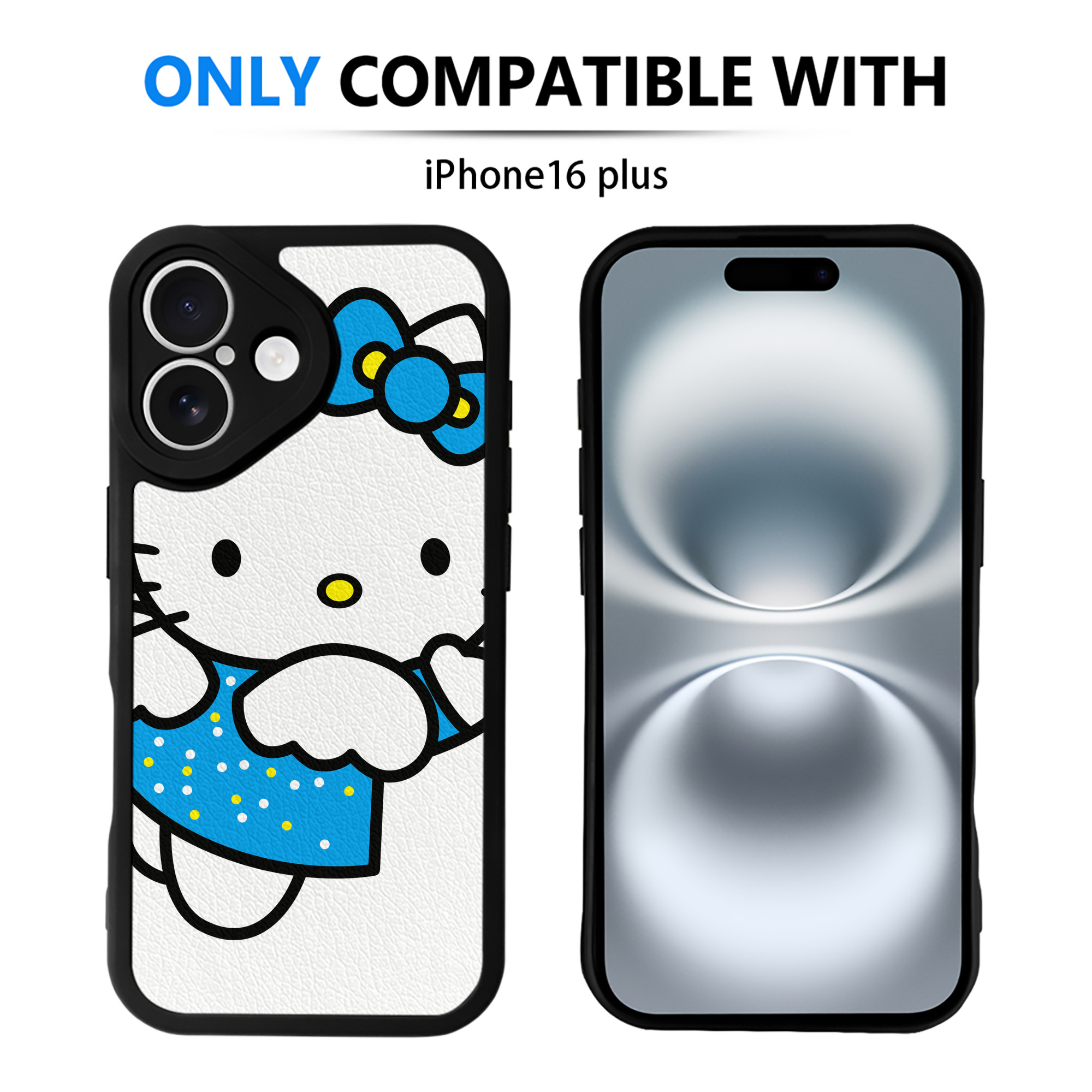 （画像用） Hello Kitty ハローキティ 【iPhone 16シリーズ対応】シリコンスマホケース（レザー調） 材質：シリコン